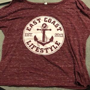 Burgundy crop tee